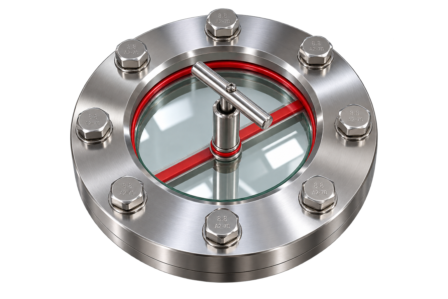 Flange type sight with wiper assembly